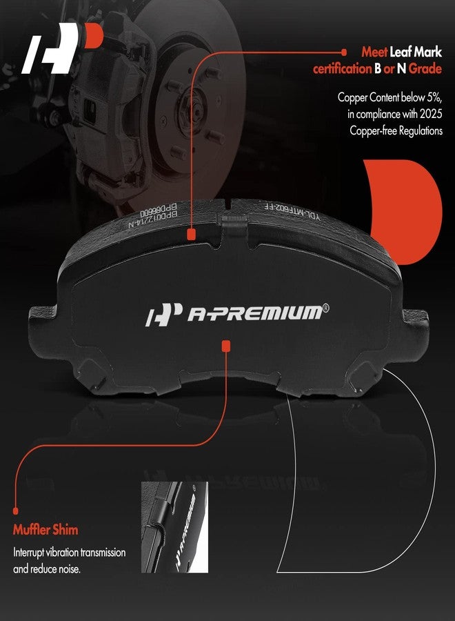 أ-بريميوم طقم وسادات فرامل قرصية أمامية سيراميكية من A-Premium متوافق مع موديلات مختارة من كرايسلر، دودج، جيب، وميتسوبيشي - 200، سيبرينغ، أفينجر، كاليبر، ستراتوس، كومباس، باتريوت، إكليبس، جالانت، لانسر، RVR - Image 2